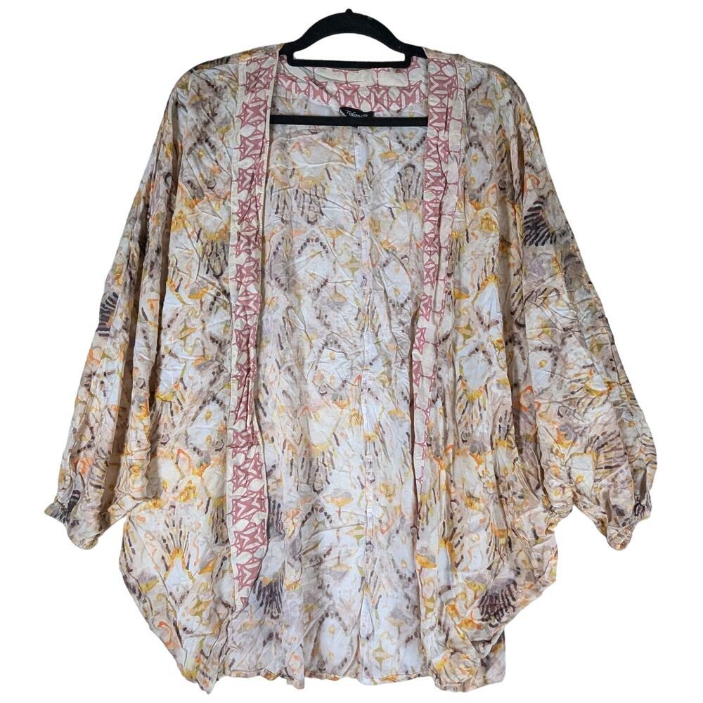 TOLANI Dolman Bat Sleeve Open Front Art‎ to Wear Cardigan One Size